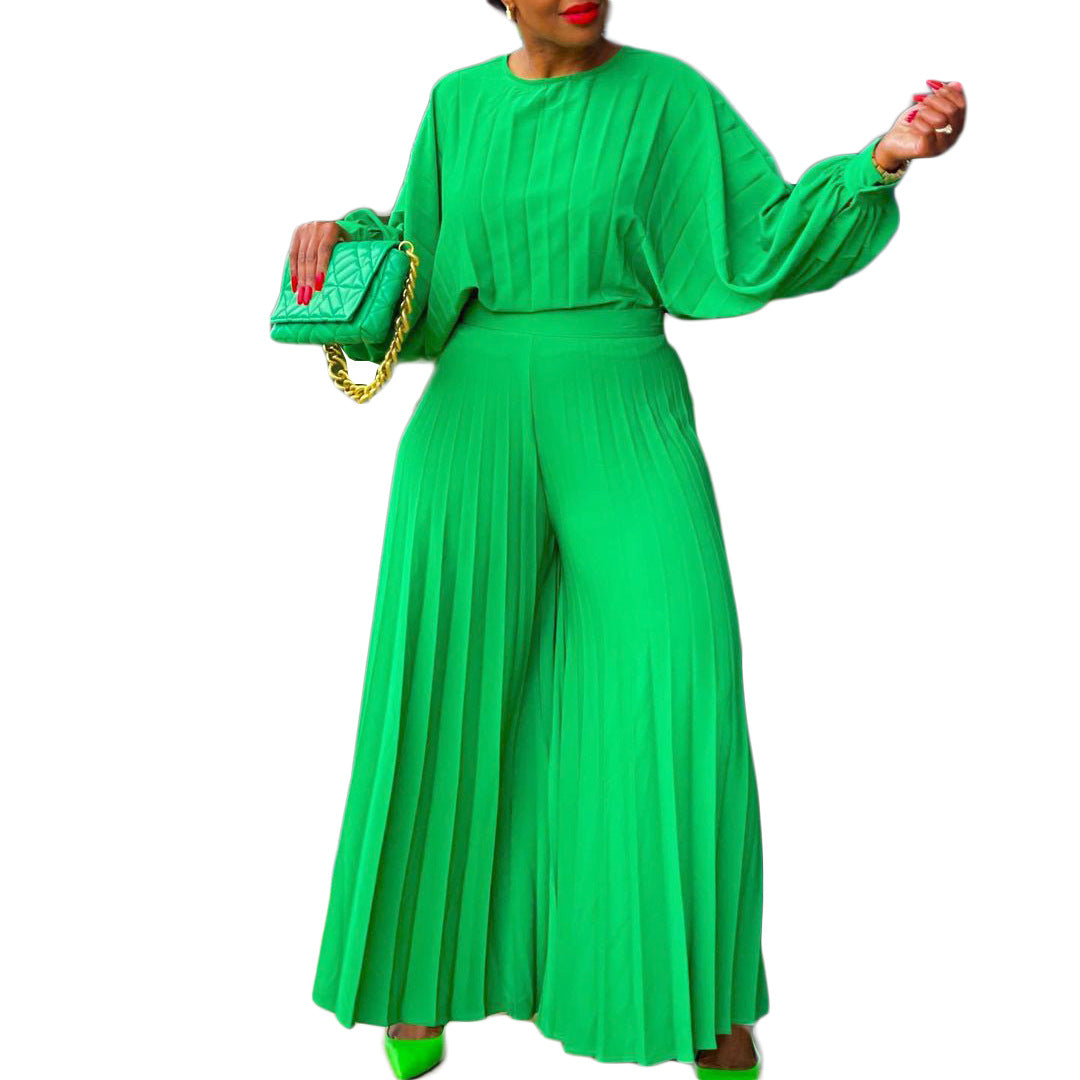 Casual Loose Fit Shirt and Wide Leg Pants