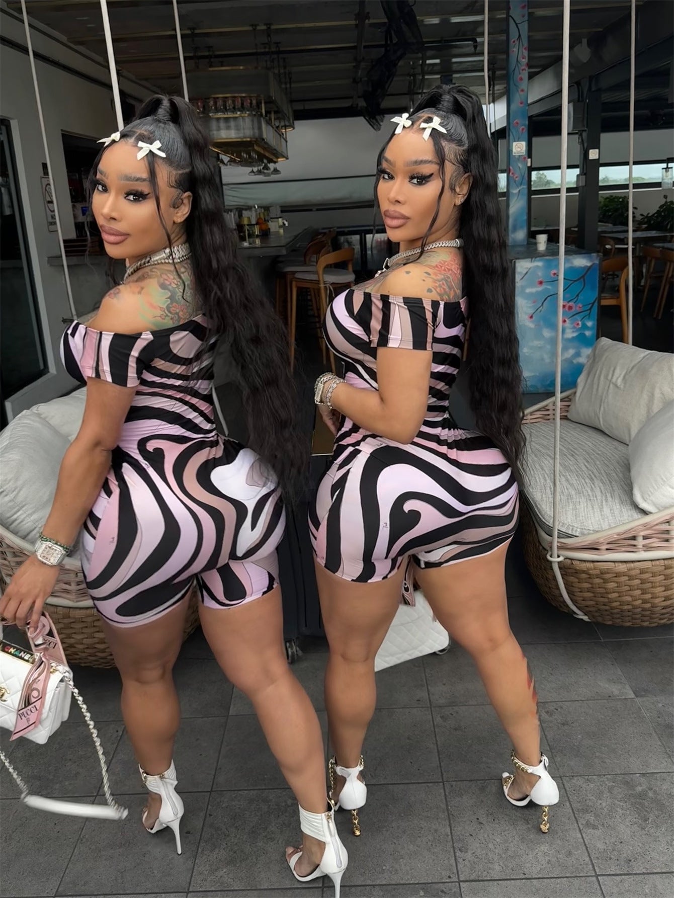 Strapless Geometric Print Slim-fit Jumpsuit