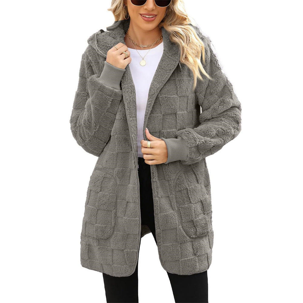 Pia hooded plush coat