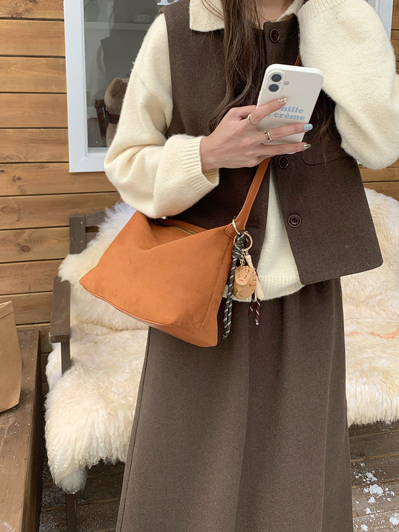 Retro Suede Underarm Handbag