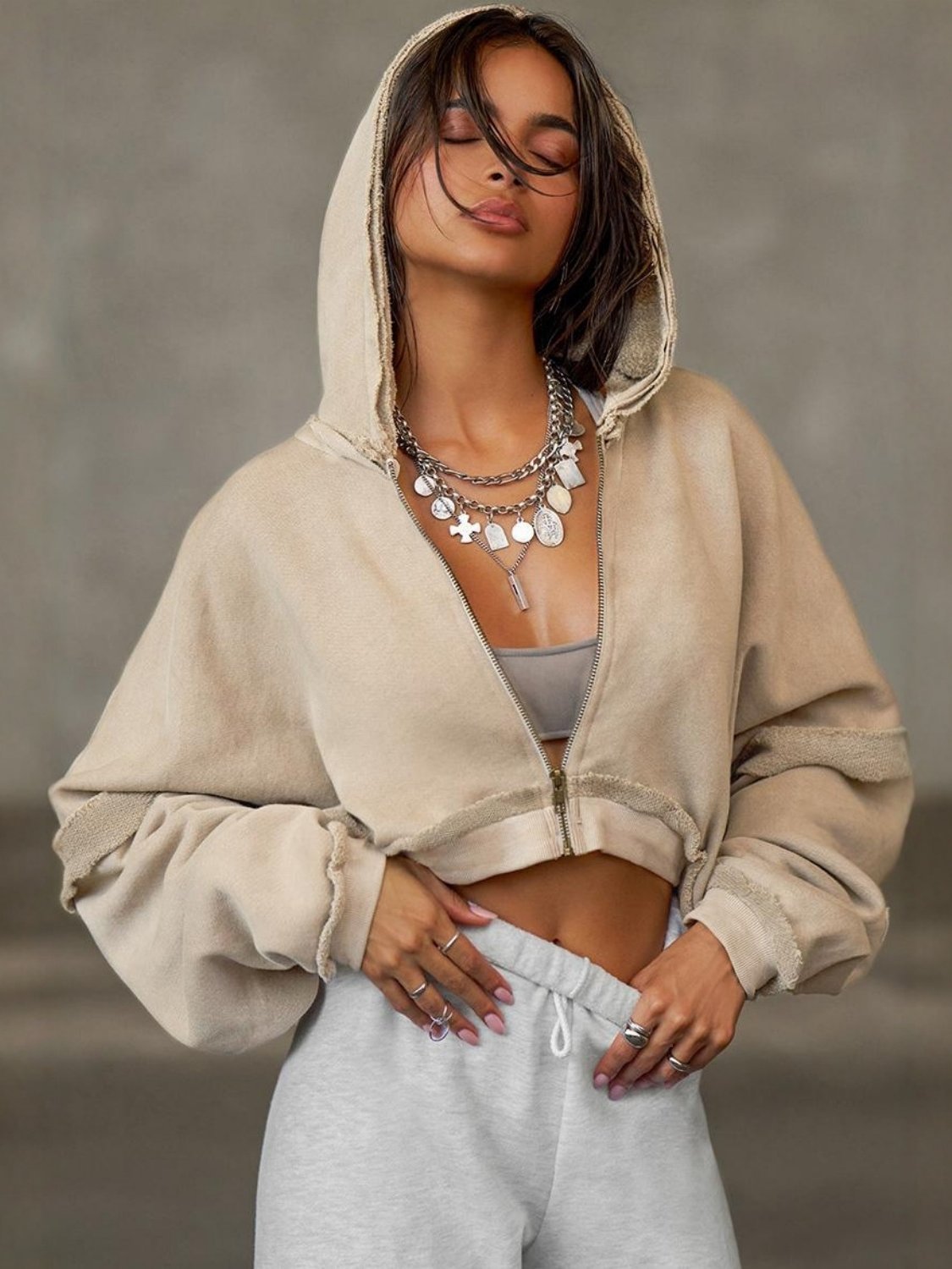 Vicktoria Short-sleeved sports hoodie