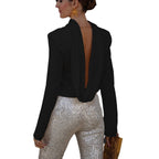 Satin Scarf Collar Casual Shirt