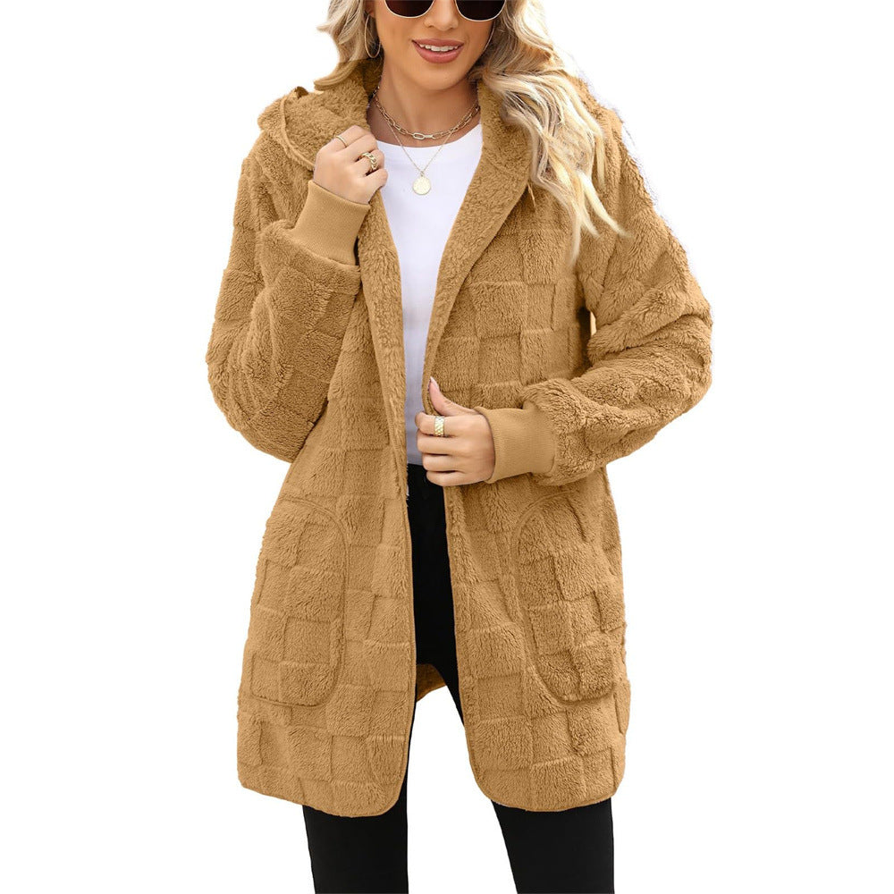 Pia hooded plush coat