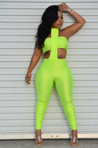 Summer Solid Color Strapless Two-Piece Set