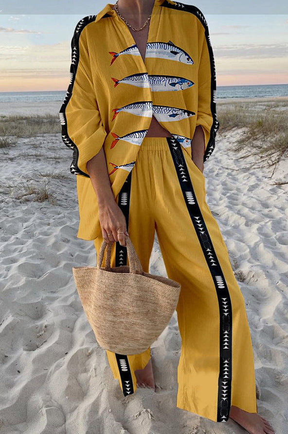 women colorful beach suit set