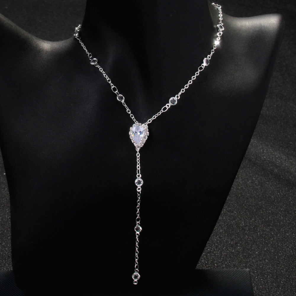 Water Drop Zircon Necklace for Women
