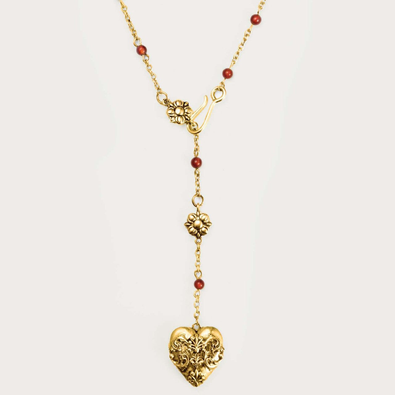 Vintage Heart Pendant with 18K Gold Plating