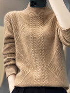 Diamond Twist Autumn and Winter Turtleneck Sweater