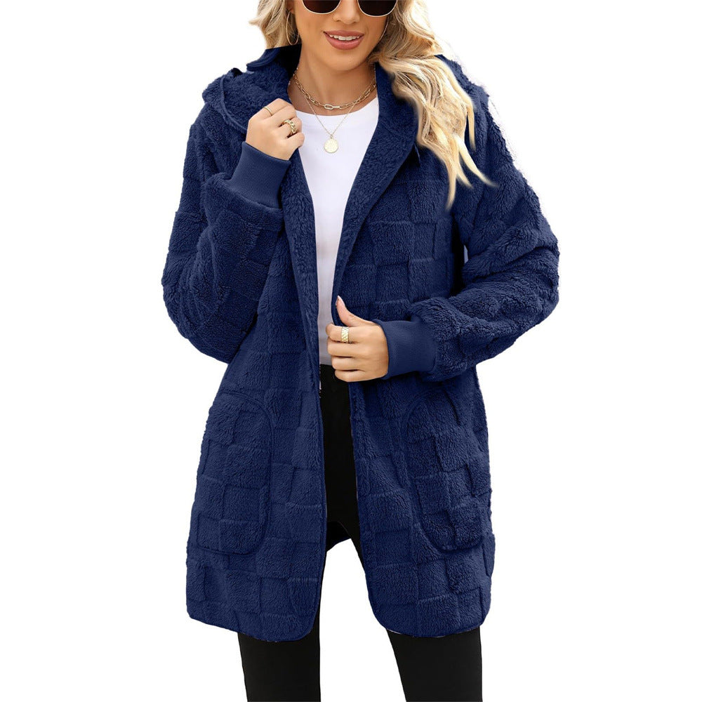 Pia hooded plush coat