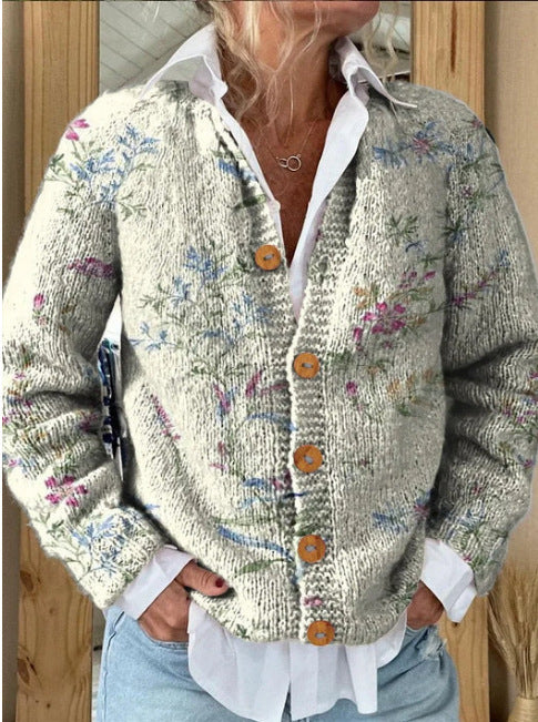 Geometric 3D Print Womens Cardigan Sweater