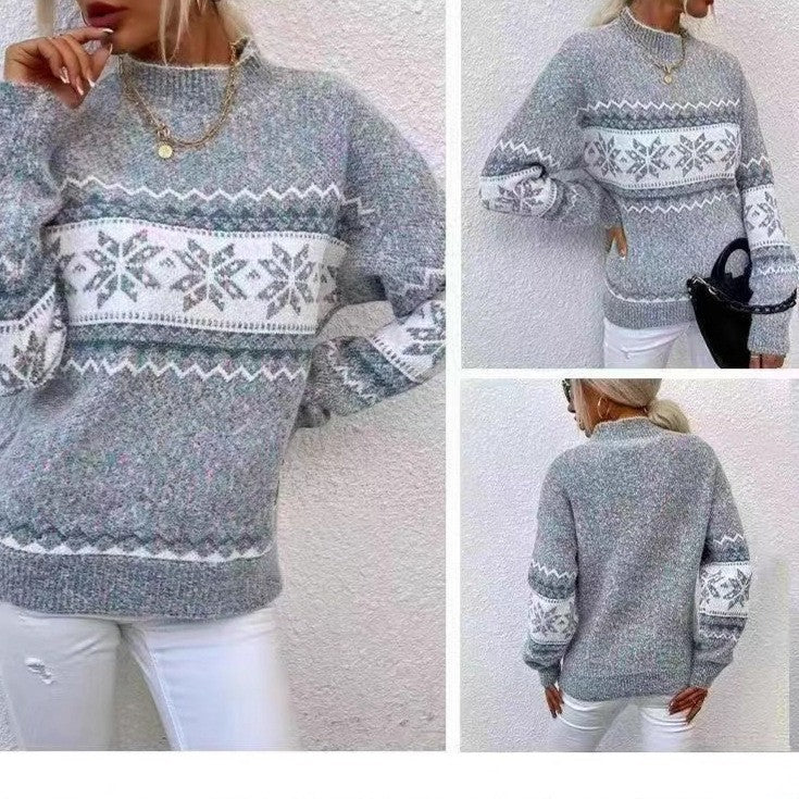 Jane | Snowflake Jacquard Sweater