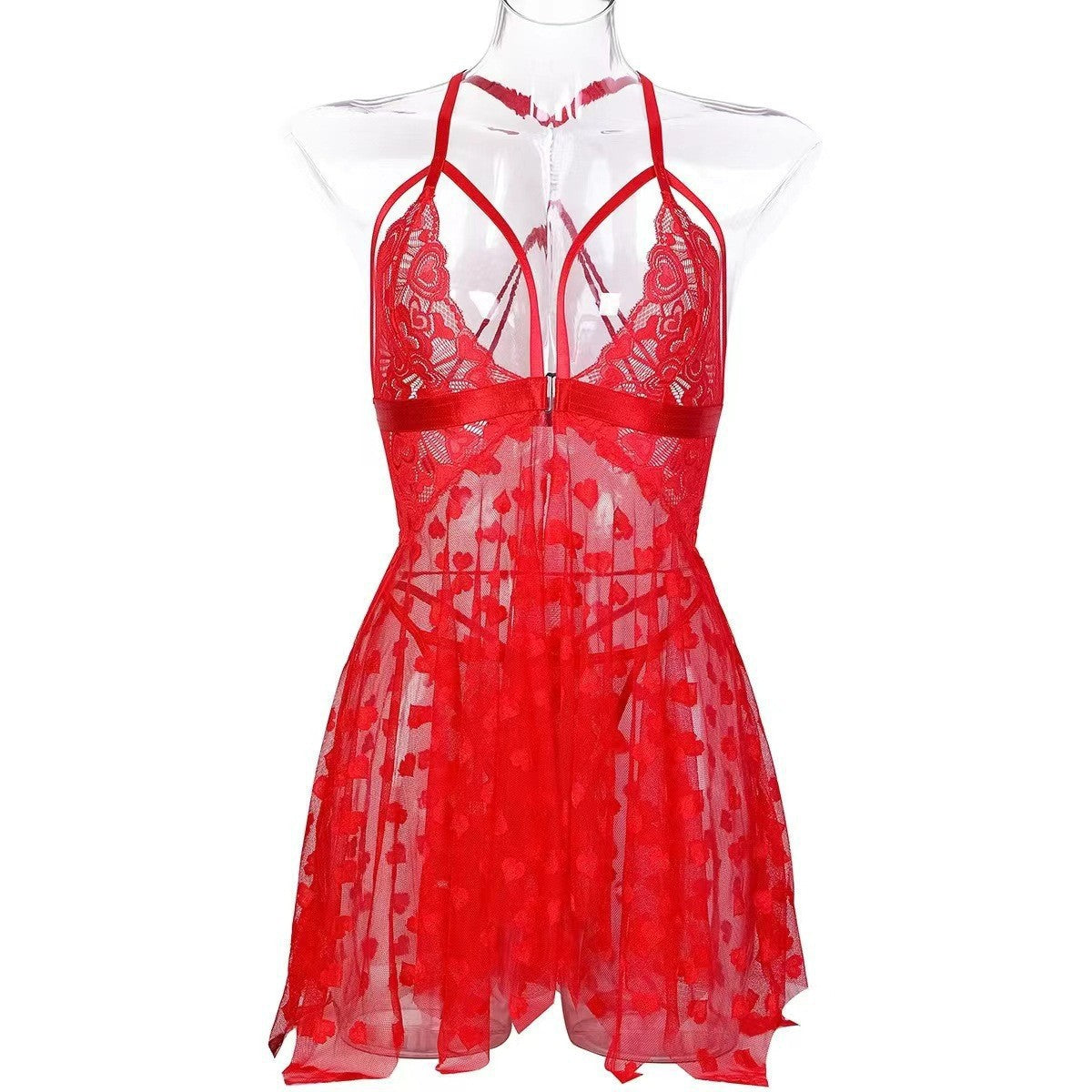 Lace Mesh Lingerie Pajama Set