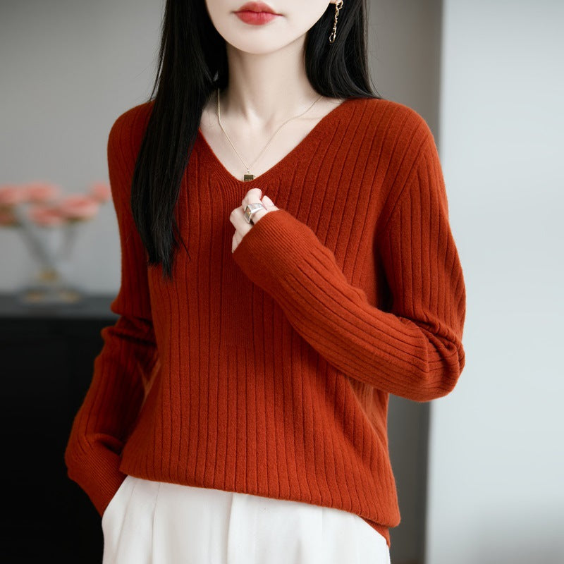 Millie V-neck knit top for women