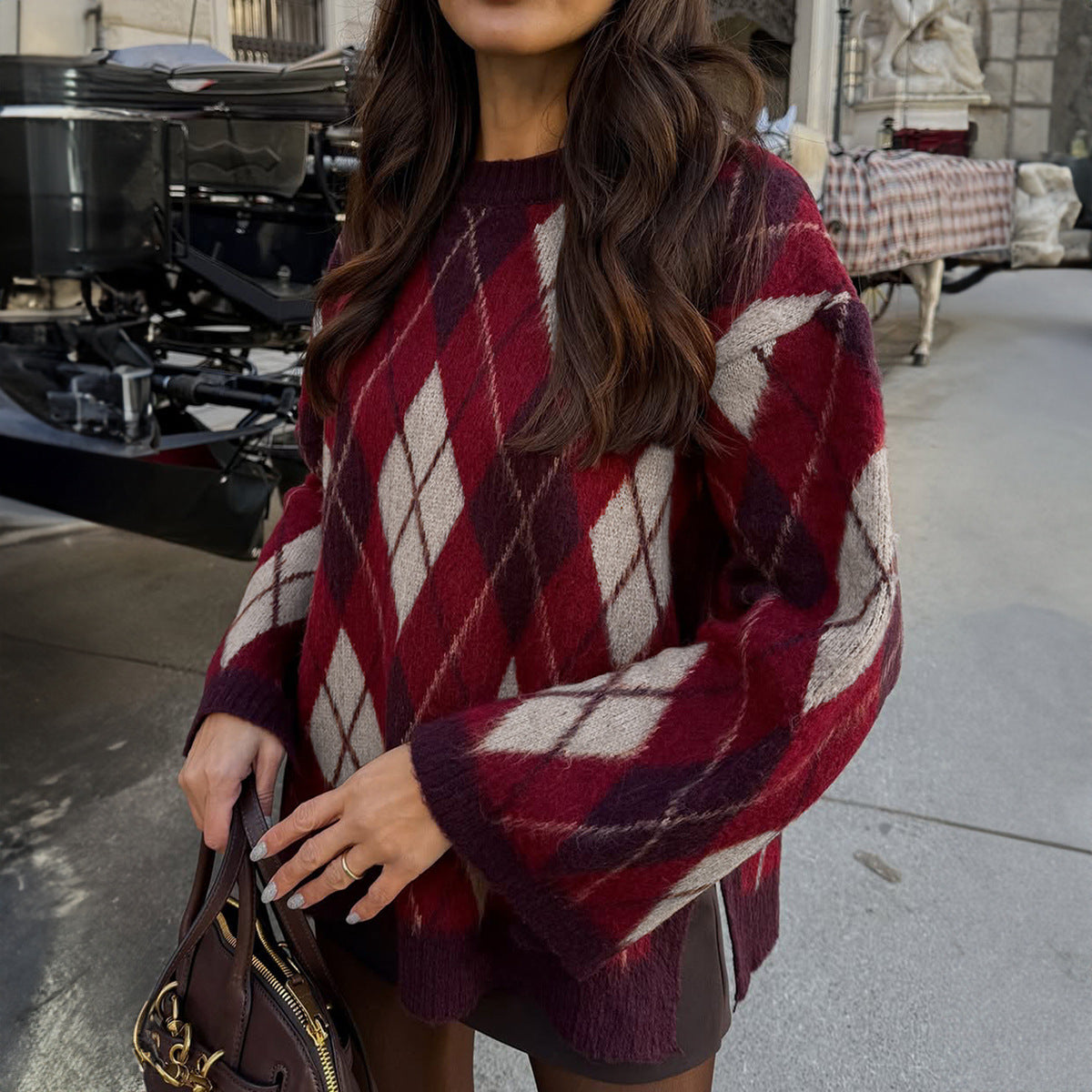 Casual Color-Block Long-Sleeve Sweater