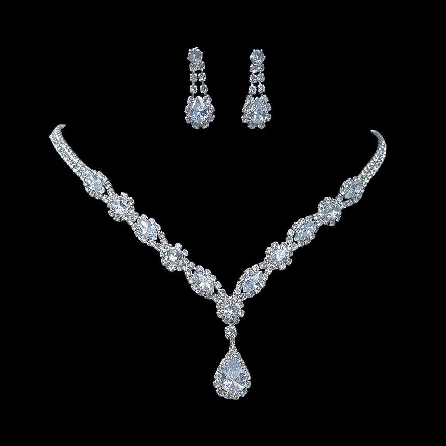 Elegant zircon necklace & earrings