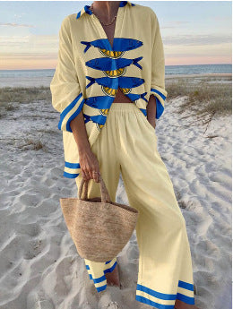 women colorful beach suit set