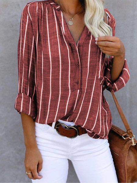 Women's printed striped blouse