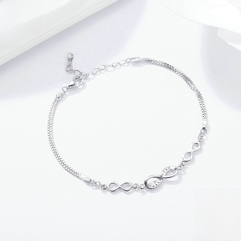 Sterling Silver Infinity Symbol Bracelet for Women