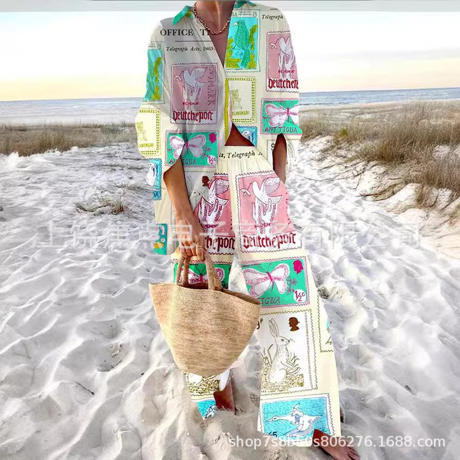 women colorful beach suit set