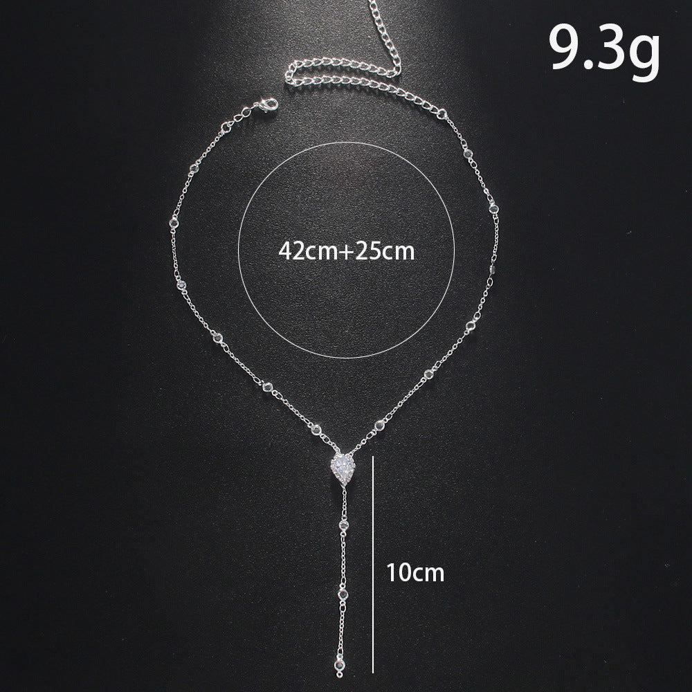 Water Drop Zircon Necklace for Women