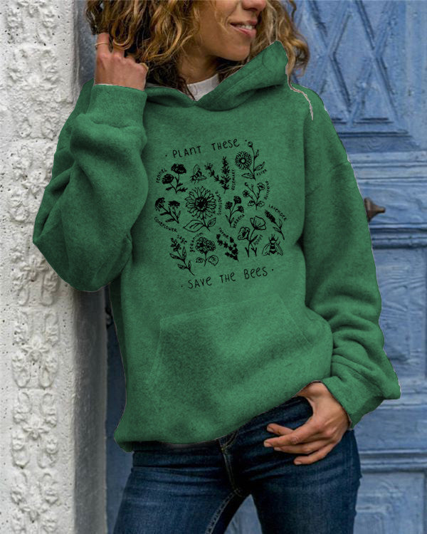 Hooded Sweat Flower Print