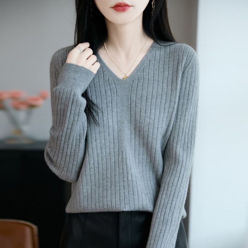 Millie V-neck knit top for women