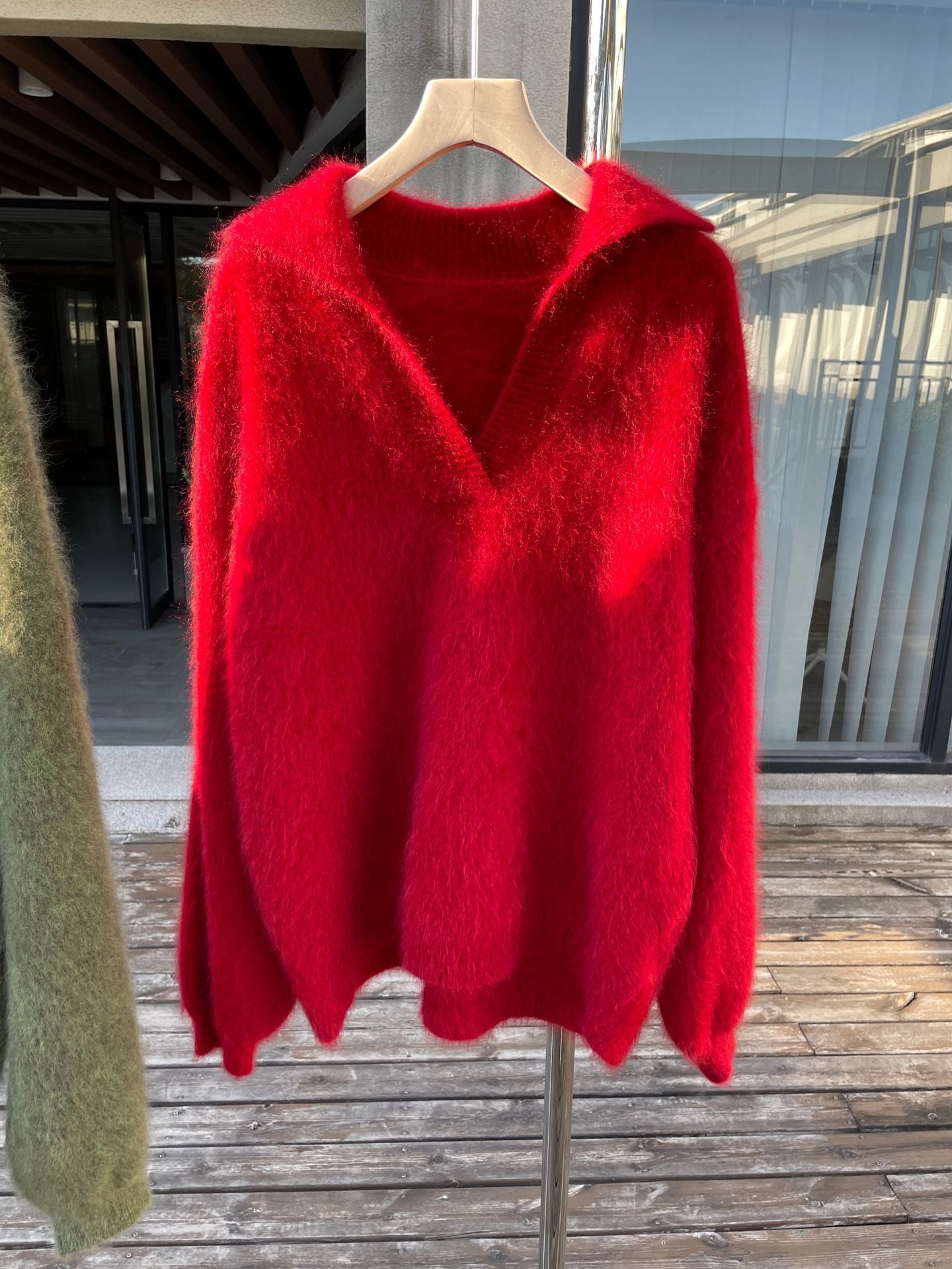 Saine Brushed Cashmere Sweater Women Polo Collar