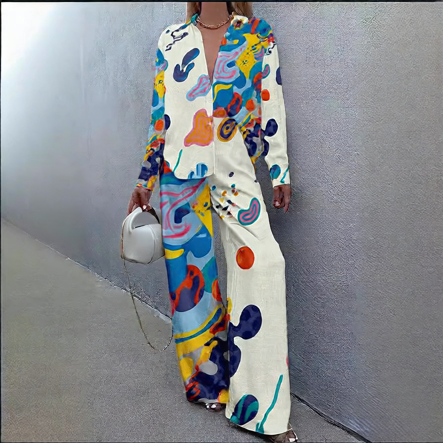 women colorful beach suit set