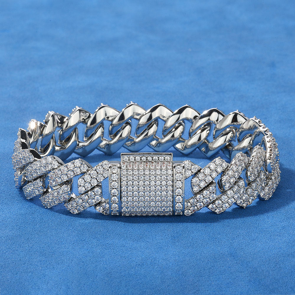 Hip-hop Diamond Cuban Chain Zircon Bracelet for Men