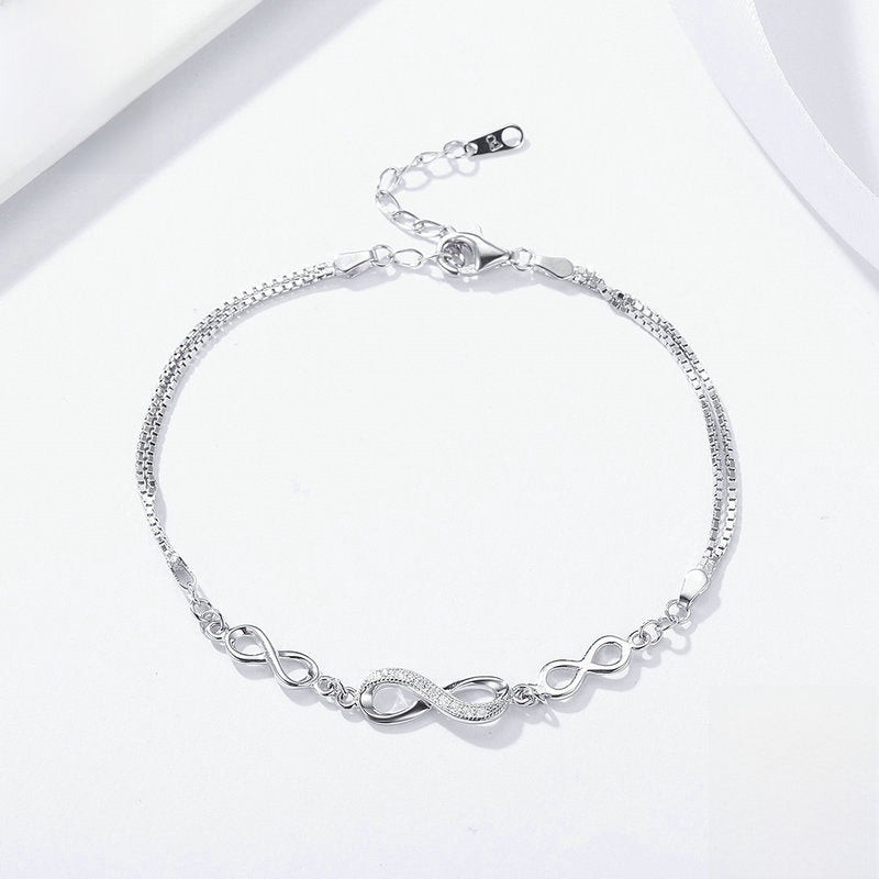Sterling Silver Infinity Symbol Bracelet for Women