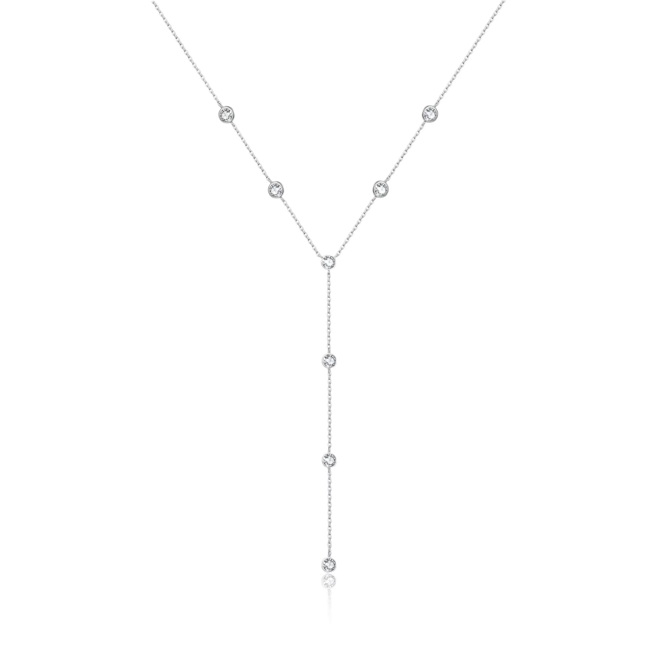 Sterling Silver Diamond Tassel Necklace
