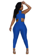 Summer Solid Color Strapless Two-Piece Set