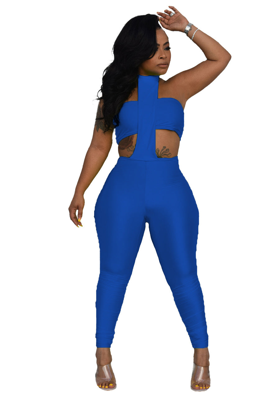 Summer Solid Color Strapless Two-Piece Set