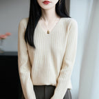 Millie V-neck knit top for women