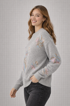 Cashmere butterfly flower sweater