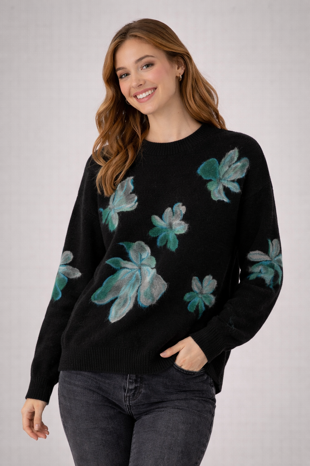 Cashmere butterfly flower sweater