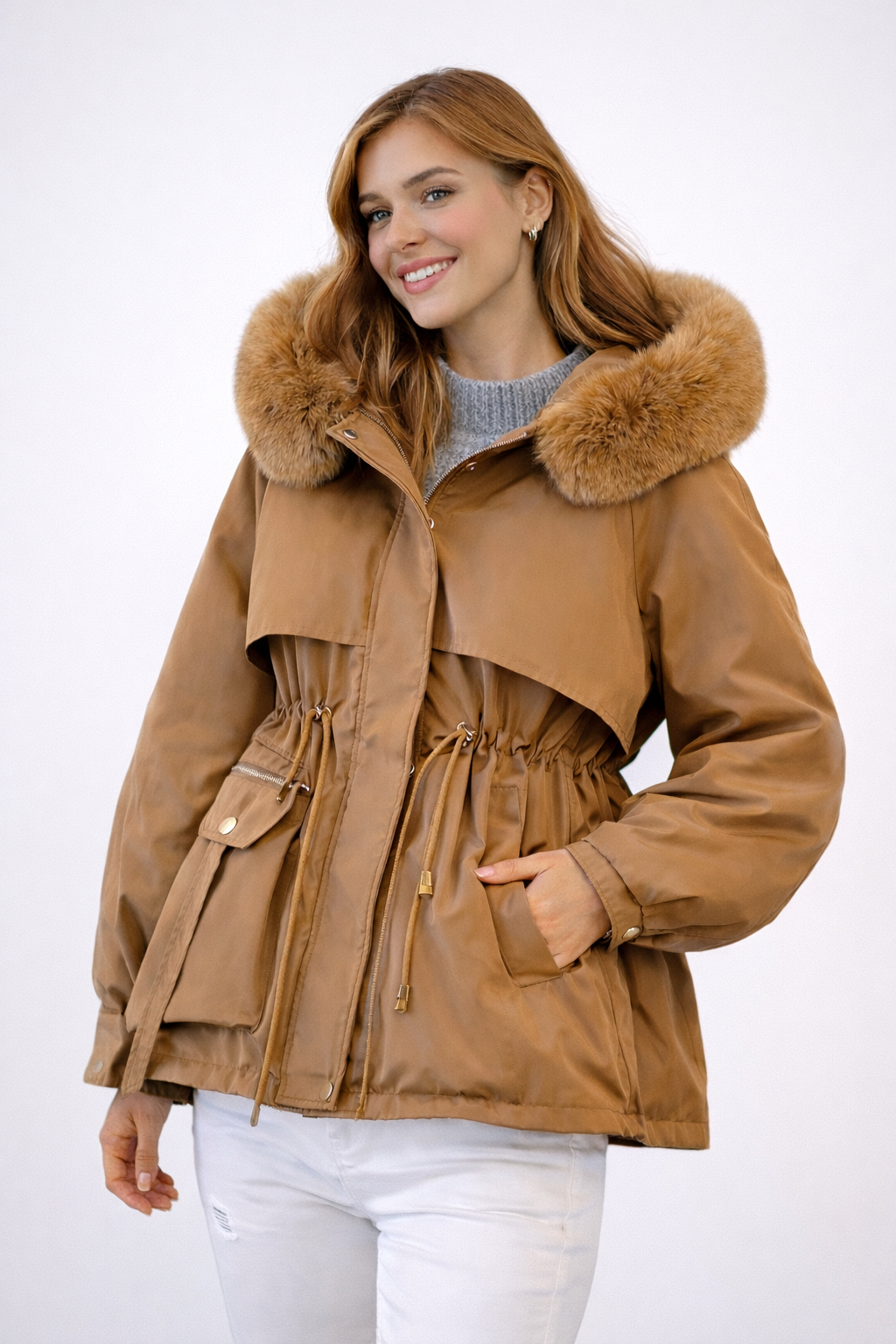 Pia | Padded Winter Fur Collar Jacket
