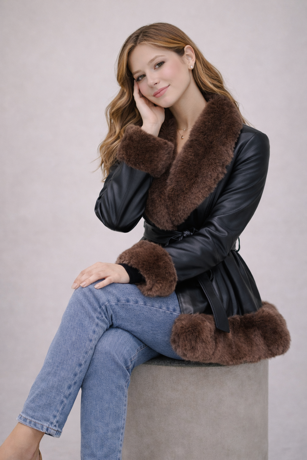 Faux Fur Collar Winter Coat
