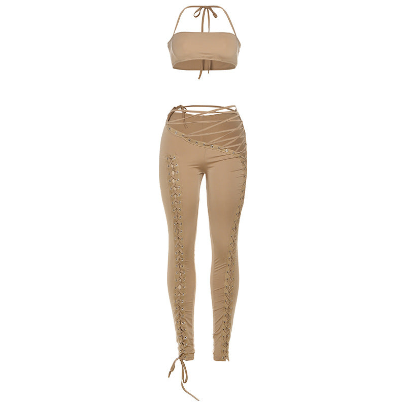 Halterneck Vest and Long Pants