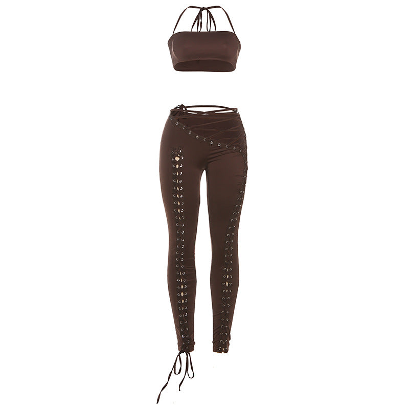 Halterneck Vest and Long Pants