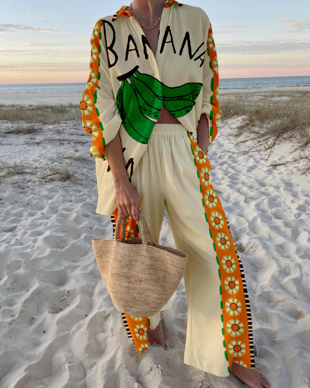 women colorful beach suit set