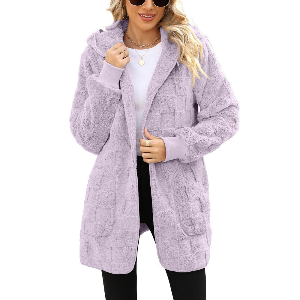 Pia hooded plush coat