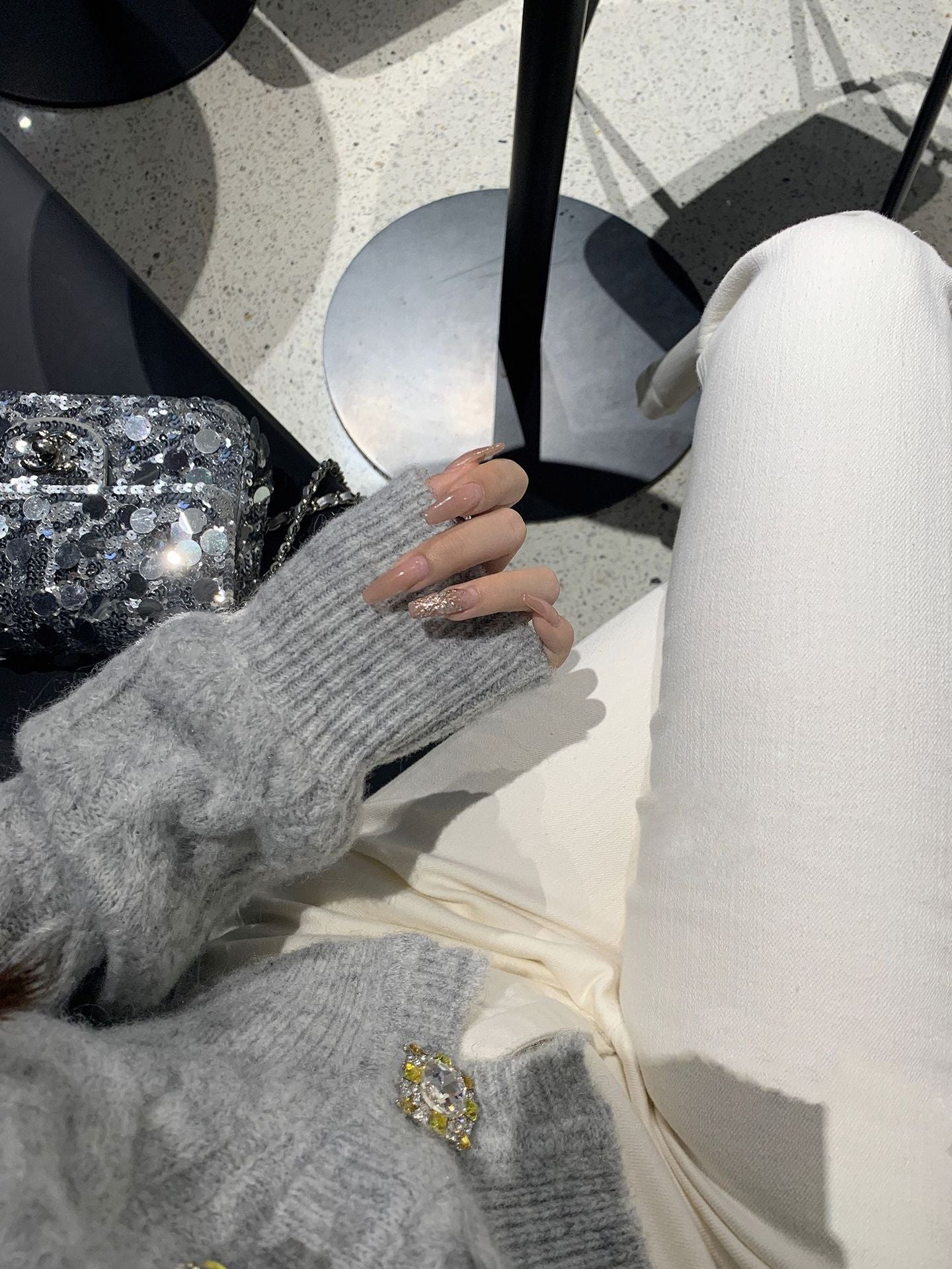 Feliza | Off-Shoulder Mohair Blend Cardigan