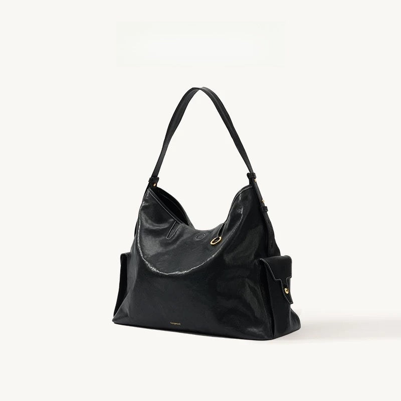 Genuine Leather Crossbody Laptop Hobo Bag