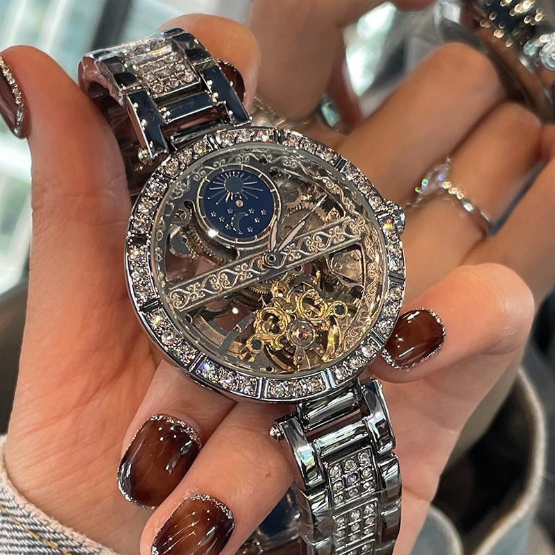 Sun Moon Star Hollow Mechanical Watch