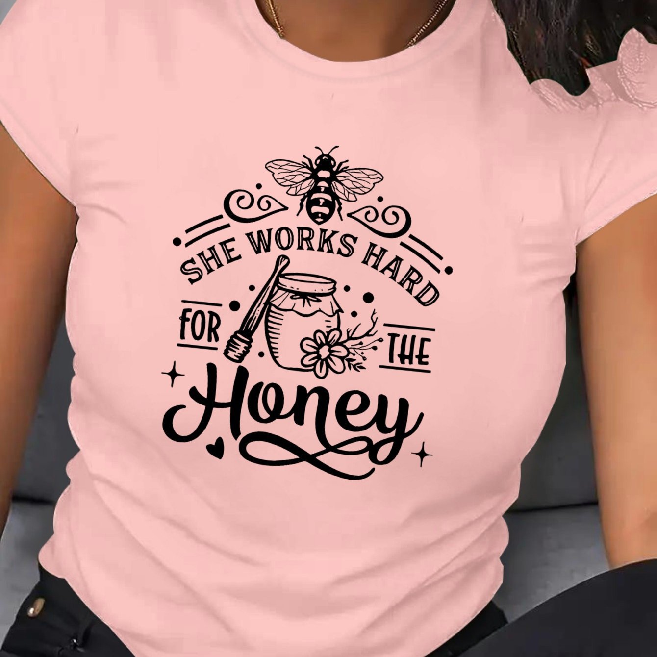 Ladies Cotton Short Sleeve Print Sweatshirts