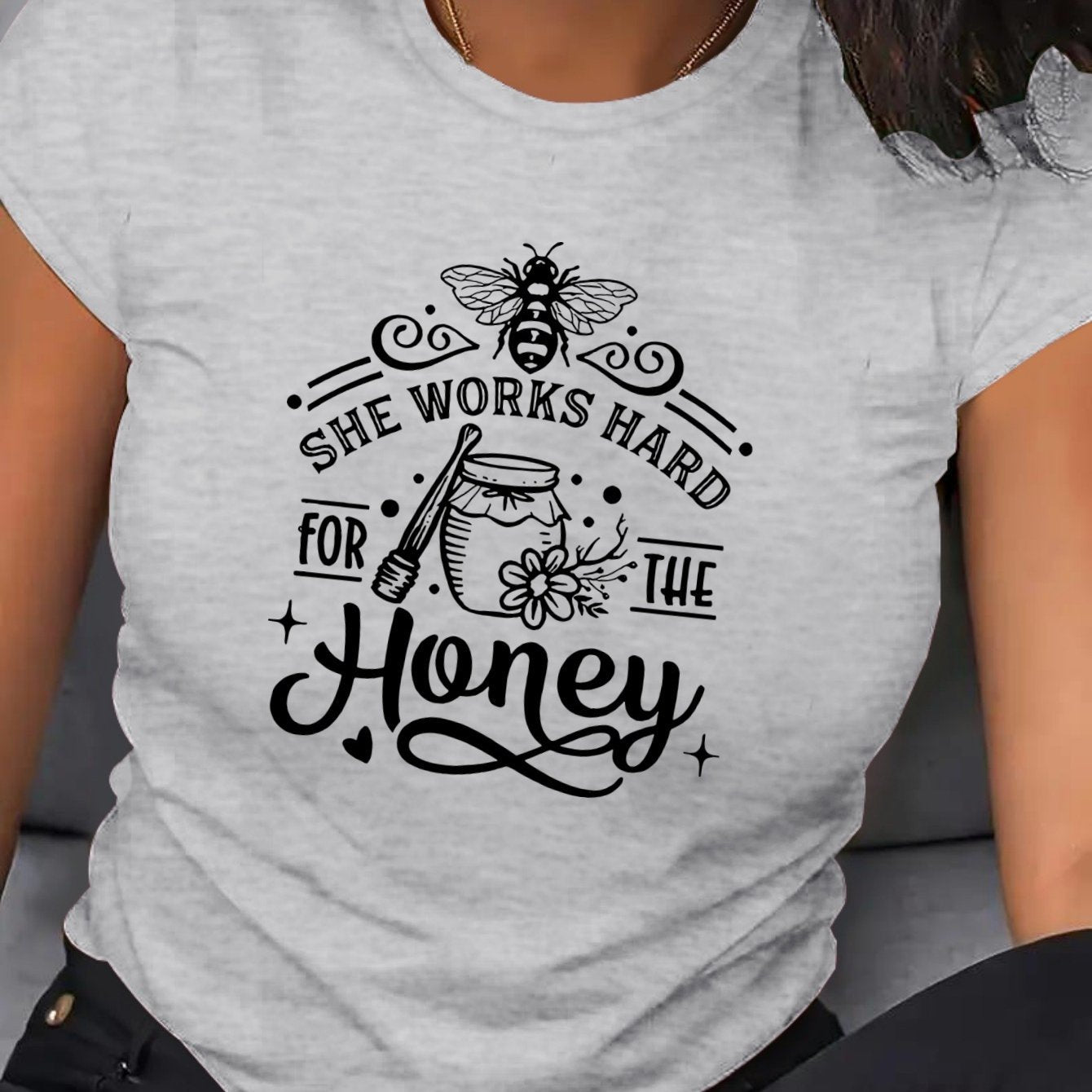 Ladies Cotton Short Sleeve Print Sweatshirts