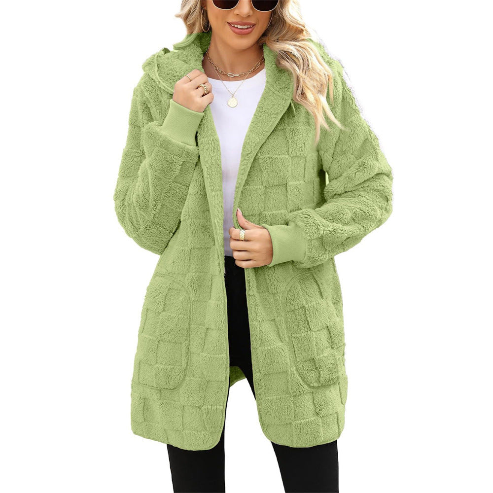 Pia hooded plush coat