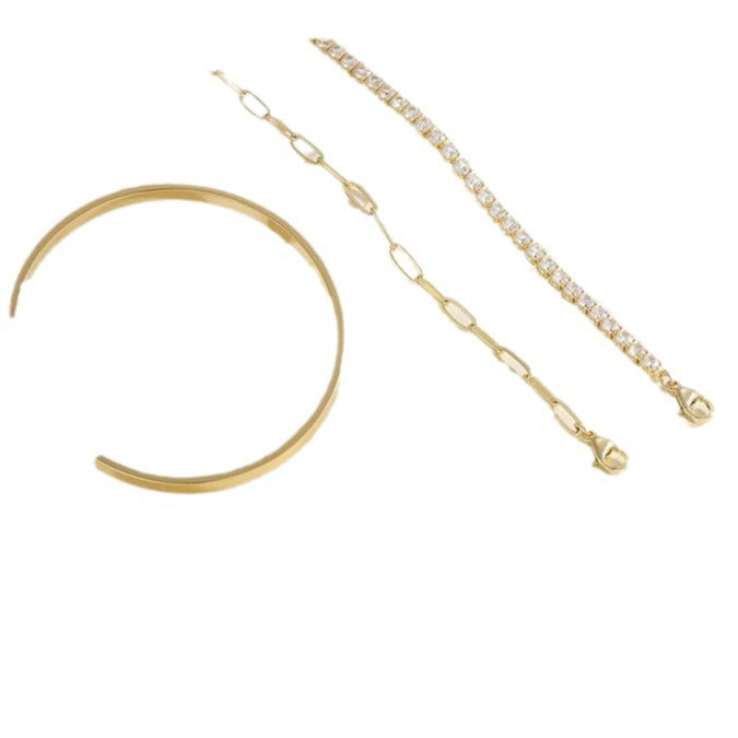 Inlaid single zirconia bracelet