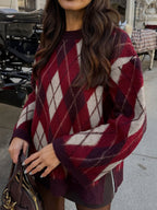 Casual Color-Block Long-Sleeve Sweater